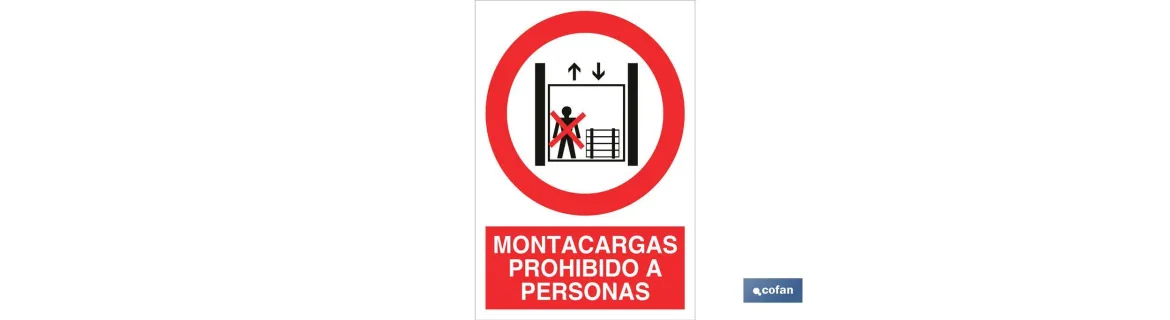 Montacargas prohibido a personas