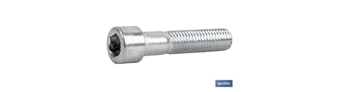 Tornillo Allen DIN 912 | Cabeza cilindrica con hexágono | Clase 8.8 zincado | Medidas desde M-4 hasta M-12