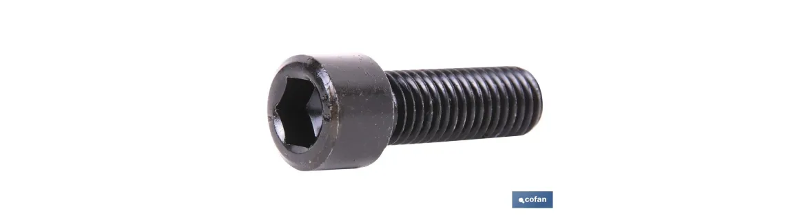 Tornillo Allen DIN 912 | Cabeza cilindrica con hexágono | Clase 12,9 negro | Medidas desde M-4 hasta M-18