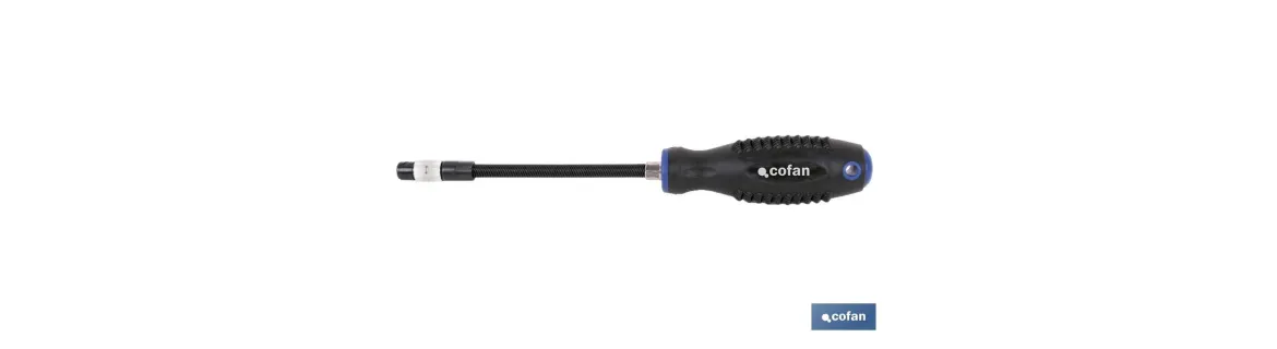 Destornillador flexible para puntas de 1/4 | Modelo Comfort plus | Con acople rápido de puntas de 1/4
