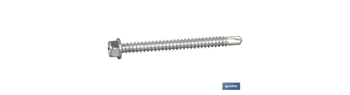 Tornillo Autotaladrante Cabeza Hexagonal con Collarín Zincado