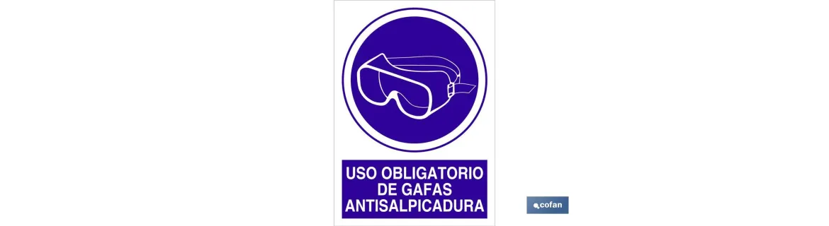 Uso obligatorio de gafas antisalpicadura