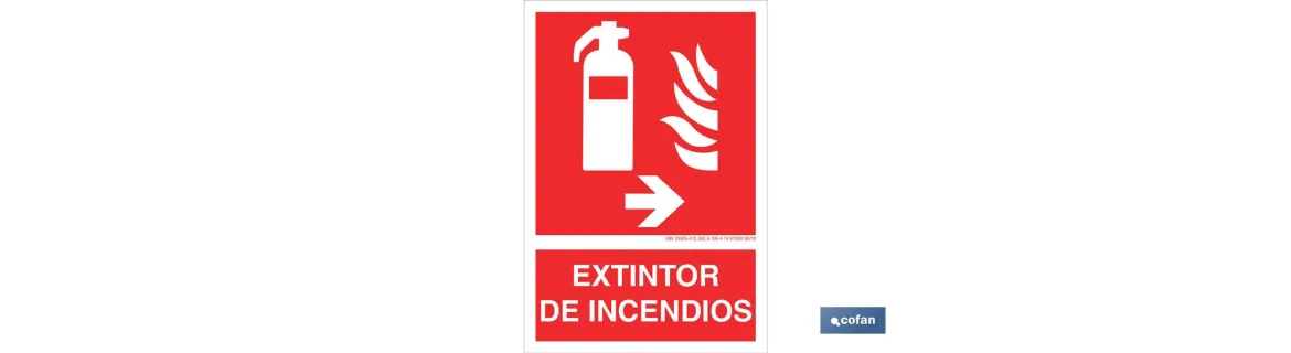 Extintor de incendios Pictograma + Texto
