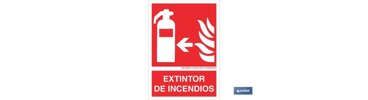 Extintor de incendios Pictograma + Texto