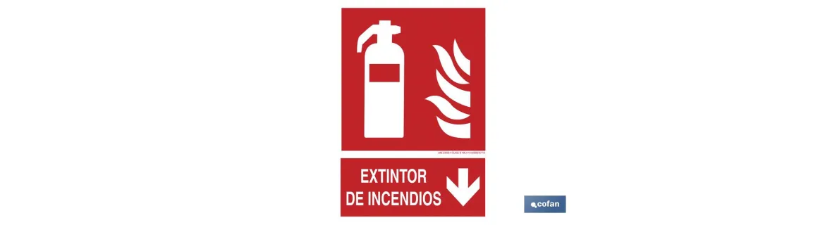 Extintor de incendios Pictograma + Texto