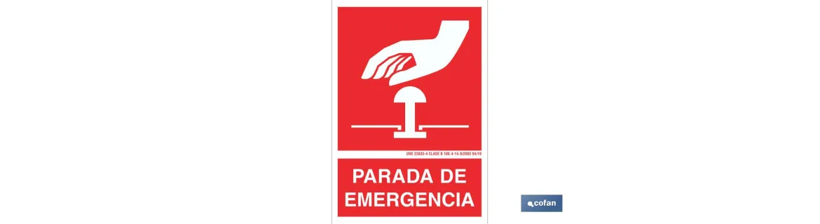 Parada de emergencia Pictograma + Texto
